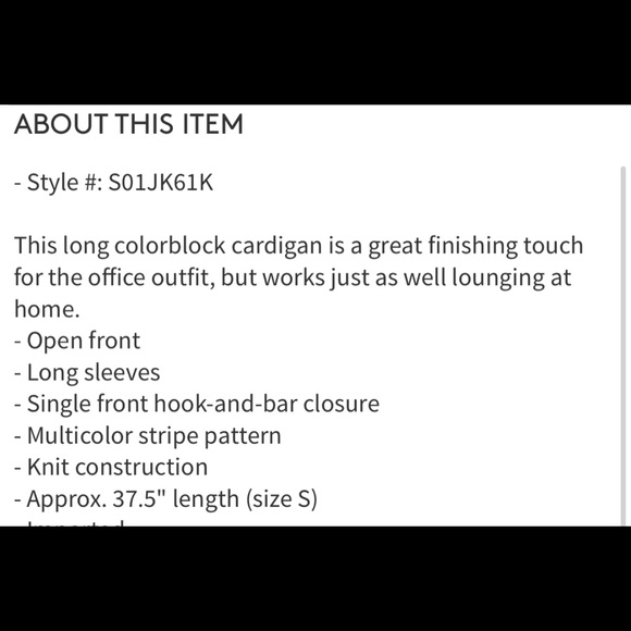 CALVIN KLEIN COLORBLOCK CARDIGAN BLACK MULTI NWT - Picture 4 of 9